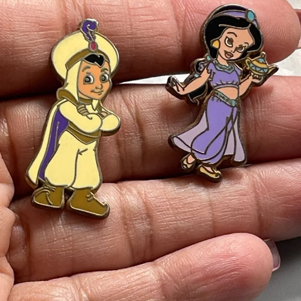 Disney Aladdin Jasmine Trading Pin Prince Ali Lapel Pin Princess Brooch Jewelry